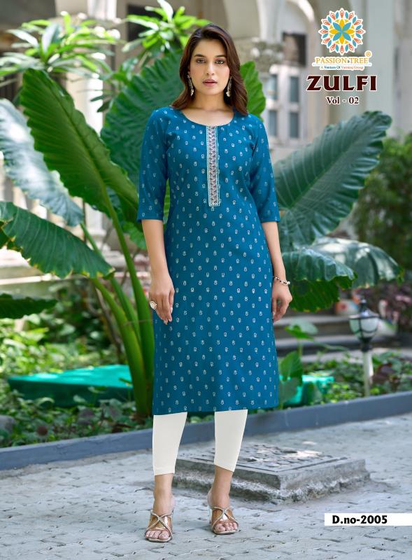 Passion tree zulfi vol 2 straight kurtis wholesale price
